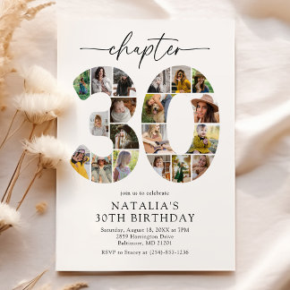 Moderne Einladung zum 30. Geburtstag Kapitel 30 Fo