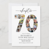Moderne Einladung zum 70. Kapitel-Geburtstag (Vorderseite)