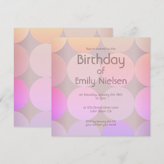 Moderne Einladung zum Geburtstag (Vorne/Hinten)