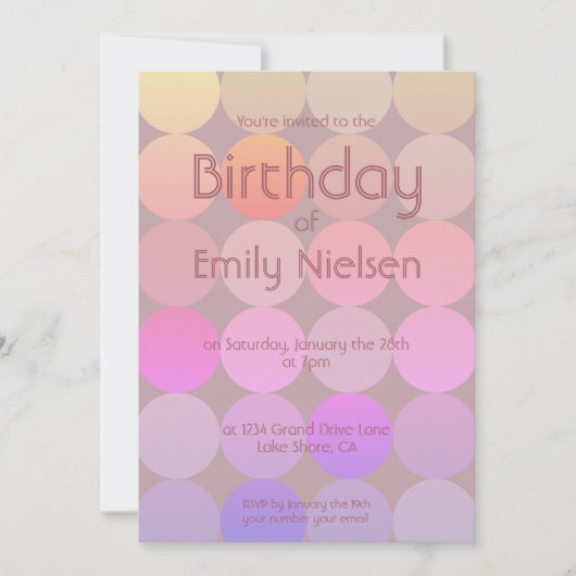 Moderne Einladung zum Geburtstag (Vorderseite)