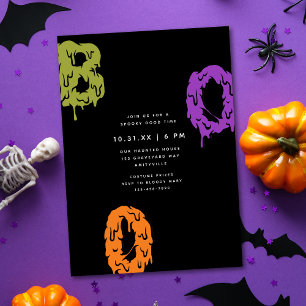 Moderne Einladung zum Halloween-Party Slimy BOO