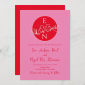 Moderne Einladung zum Hochzeitsfeiern (Vorne/Hinten)