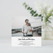 Moderne Einladung zum Hochzeitsfeiern am Foto Squa (Stehend Vorderseite)