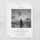 Moderne Einladung zum Hochzeitsfeiern am Schwarzen (Vorderseite)