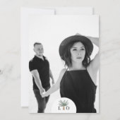 Moderne Einladung zum Hochzeitsfeiern am tropische (Rückseite)