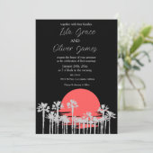 Moderne Einladung zum Hochzeitsfeiern am tropische (Stehend Vorderseite)