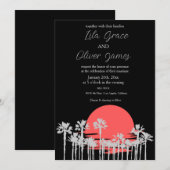 Moderne Einladung zum Hochzeitsfeiern am tropische (Vorne/Hinten)