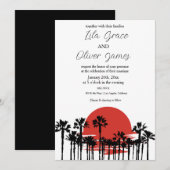 Moderne Einladung zum Hochzeitsfeiern am tropische (Vorne/Hinten)