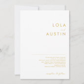 Moderne Einladung zum Hochzeitsfeiern mit Minimali (Vorderseite)