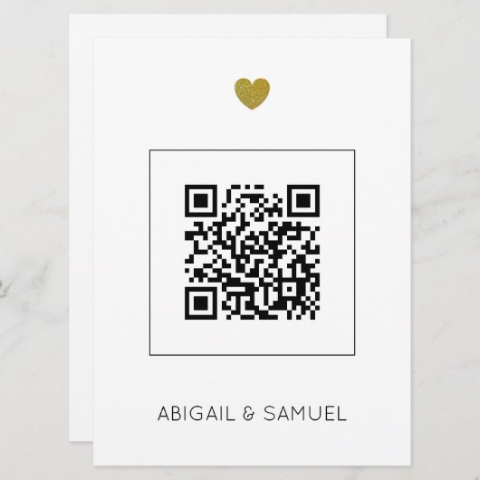 Moderne Einladung zum Hochzeitsfeiern mit QR-Code (Vorne/Hinten)