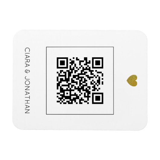 Moderne Einladung zum Hochzeitsfeiern mit QR-Code Magnet (Horizontal)