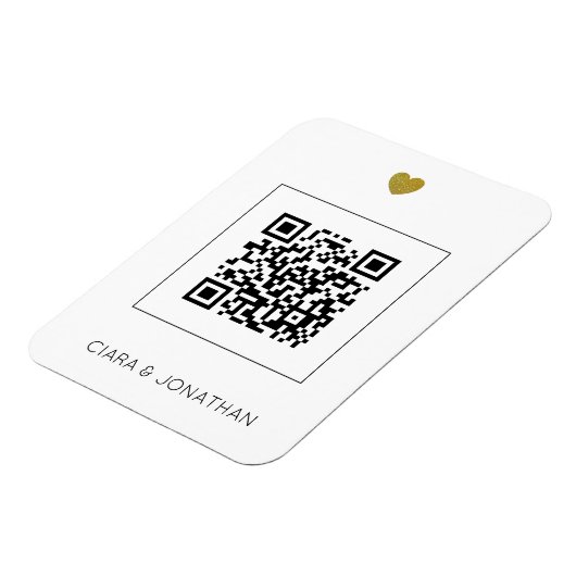 Moderne Einladung zum Hochzeitsfeiern mit QR-Code Magnet (Linke Seite)