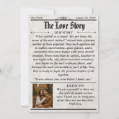 Moderne Einladung zum Hochzeitsfeiern - Zeitungsst (Rückseite)