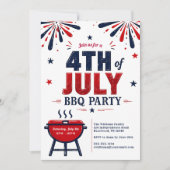 Moderne Einladung zur 4. Juli BBQ-Party (Vorderseite)