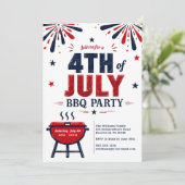Moderne Einladung zur 4. Juli BBQ-Party (Stehend Vorderseite)