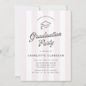 Moderne Einladung zur Abschlussfeier mit Blush-Str (Vorderseite)