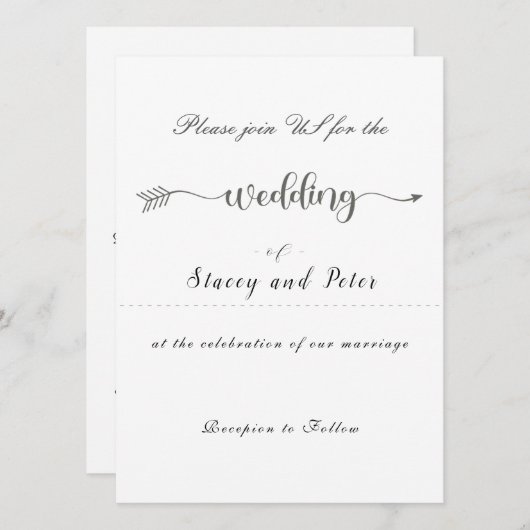 Moderne Einladung zur Hochzeit (Vorne/Hinten)