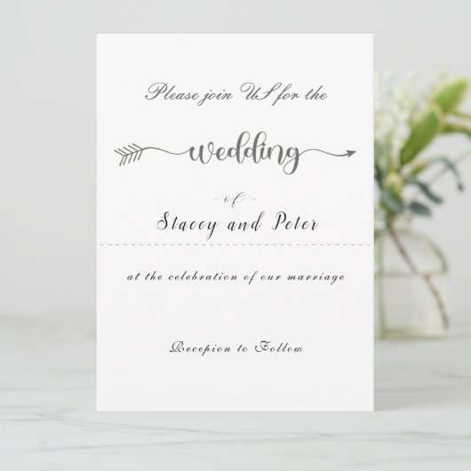 Moderne Einladung zur Hochzeit (Stehend Vorderseite)