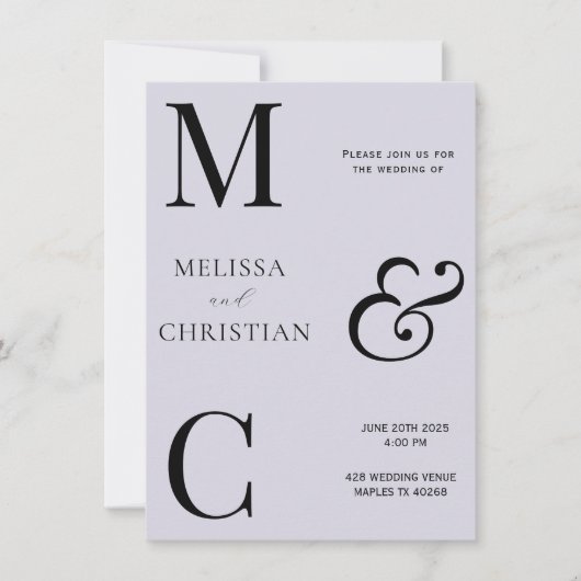 Moderne Einladung zur Hochzeit (Vorderseite)