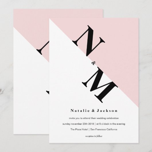 Moderne Einladung zur Hochzeit (Vorne/Hinten)