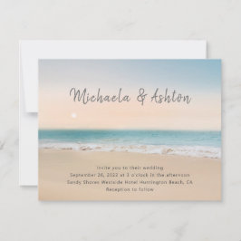 Moderne Einladung zur Hochzeit am Strand