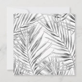 Moderne Einladung zur Hochzeit am Tropischen Platz (Rückseite)