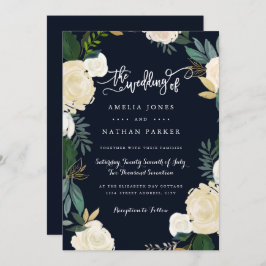 Moderne Einladung zur Hochzeit der Botanischen Mar