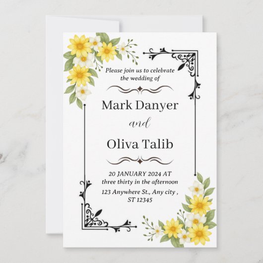 Moderne Einladung zur Hochzeit | Elegant und indiv (Vorderseite)