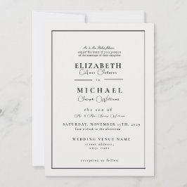 Moderne Einladung zur Hochzeit in Weiß und Schwarz