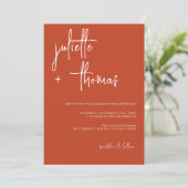 Moderne Einladung zur Hochzeit mit eleganter Kalli (Stehend Vorderseite)