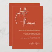 Moderne Einladung zur Hochzeit mit eleganter Kalli (Vorne/Hinten)