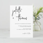 Moderne Einladung zur Hochzeit mit eleganter Kalli (Stehend Vorderseite)