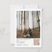Moderne Einladung zur Hochzeit mit QR-Code für 5 F (Rückseite)