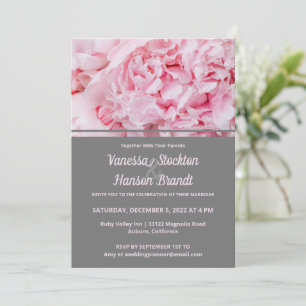 Moderne Einladung zur Hochzeit von Pink Peony