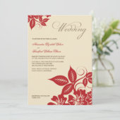 Moderne Einladung zur Hochzeit von Rot und Creme (Stehend Vorderseite)