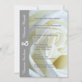 Moderne Einladung zur Hochzeit von White Rose (Vorderseite)