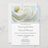 Moderne Einladung zur Hochzeit von White Rose (Vorderseite)