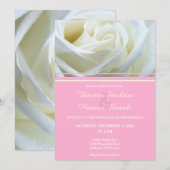 Moderne Einladung zur Hochzeit von White Rose (Vorne/Hinten)