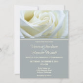Moderne Einladung zur Hochzeit von White Rose (Vorderseite)