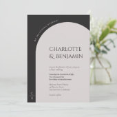 Moderne Einladung zur Hochzeitsfeier für Minimalis (Stehend Vorderseite)