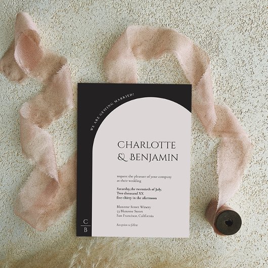 Moderne Einladung zur Hochzeitsfeier für Minimalis