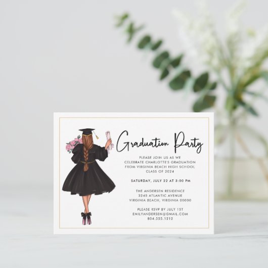 Moderne Einladung zur Lässigen Skriptabteilung Postkarte (Stehend Vorderseite)