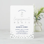 Moderne Einladung zur Silver & Navy-Engagement-Par (Stehend Vorderseite)