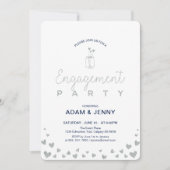 Moderne Einladung zur Silver & Navy-Engagement-Par (Vorderseite)