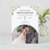 Moderne Einladung zur White Wedding (Stehend Vorderseite)