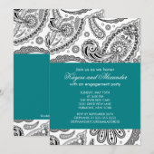 Moderne Einladungen der Aquamarinen Paisley-Gruppe (Vorne/Hinten)