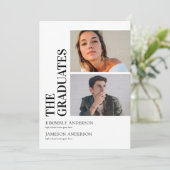 Moderne Einladungen der gemeinsamen Graduierungspa (Stehend Vorderseite)