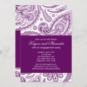 Moderne Einladungen der Lila Paisley-Gruppe (Vorne/Hinten)