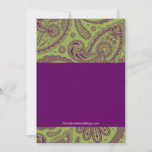 Moderne Einladungen der Lila Paisley-Gruppe (Rückseite)