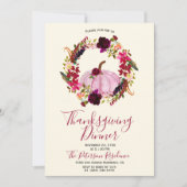 Moderne Einladungen des Erntedanks Burgund (Vorderseite)